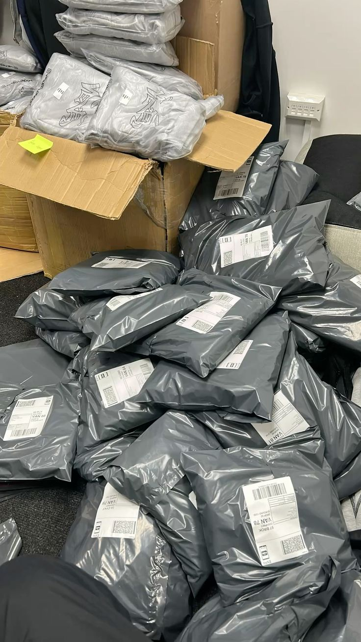 Packed parcels ready for dispatch to buyers